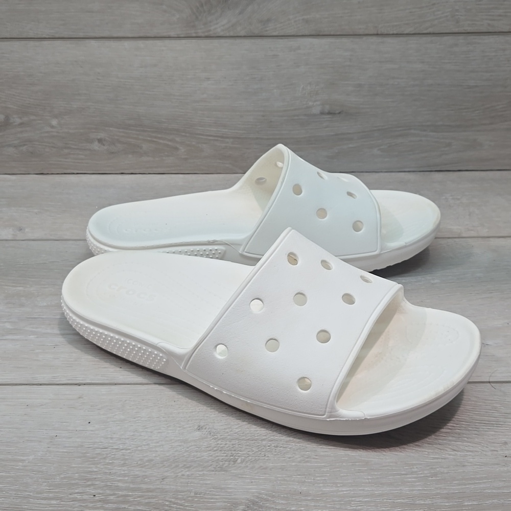 Crocs Women Outdoor White Slide Sandals Shoes Sz 9